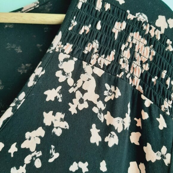 PENNINGTONS Button Down V-Neck Floral Print Tunic Top Black & Pink Sz 2X - Picture 8 of 14